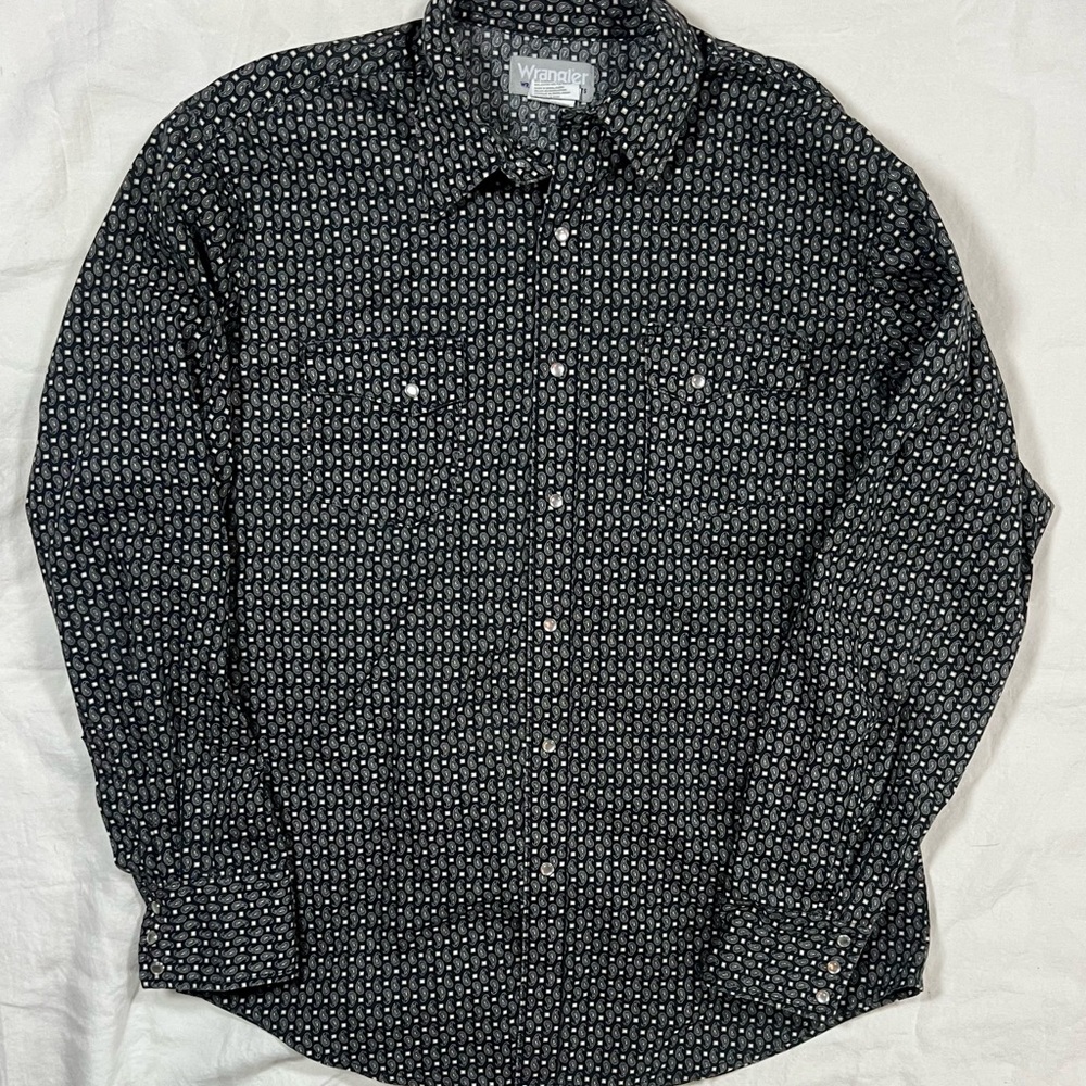 Wrangler Rancher Western Snap Shirt Paisley Print Men’s Large